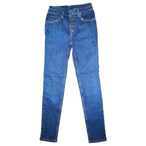 We the free skinny jeans straight crop blue women's size 25